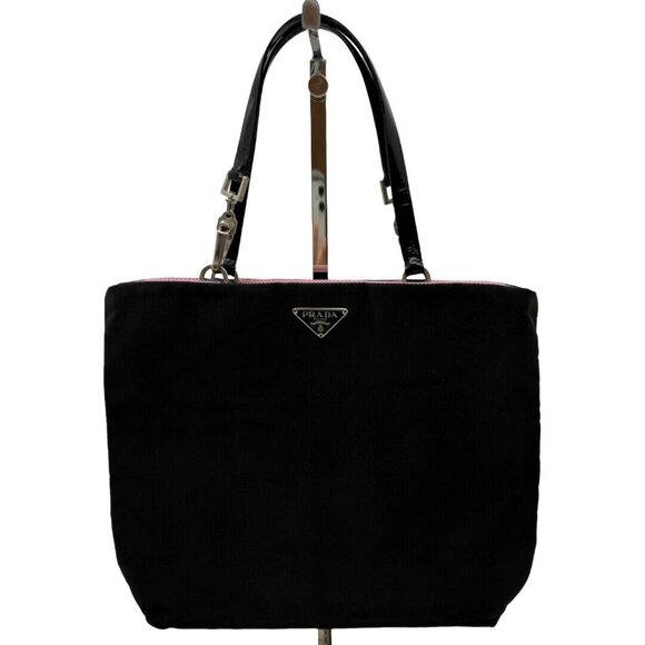 Authentic PRADA Tessuto Mini Bag Black Pink Hand Bag Nylon #36635194 - Picture 1 of 12